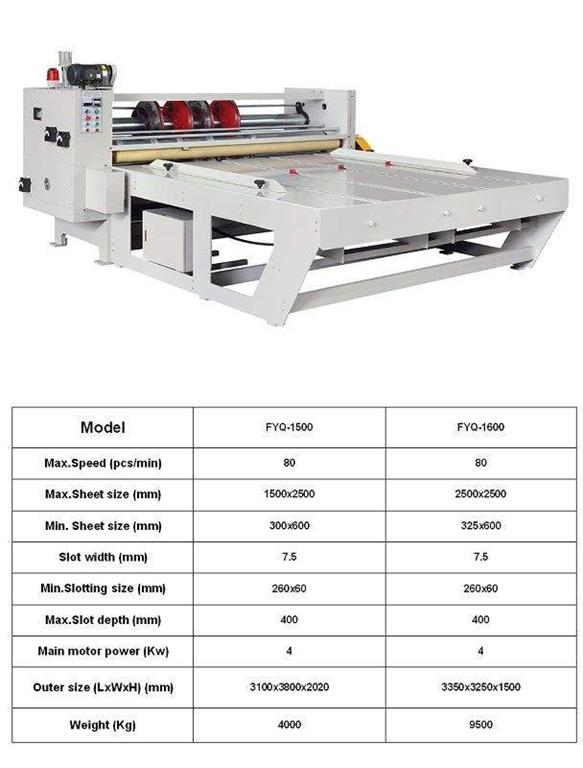 ZK系列瓦楞纸板自动分纸滚线切角开槽机的主要技术参数